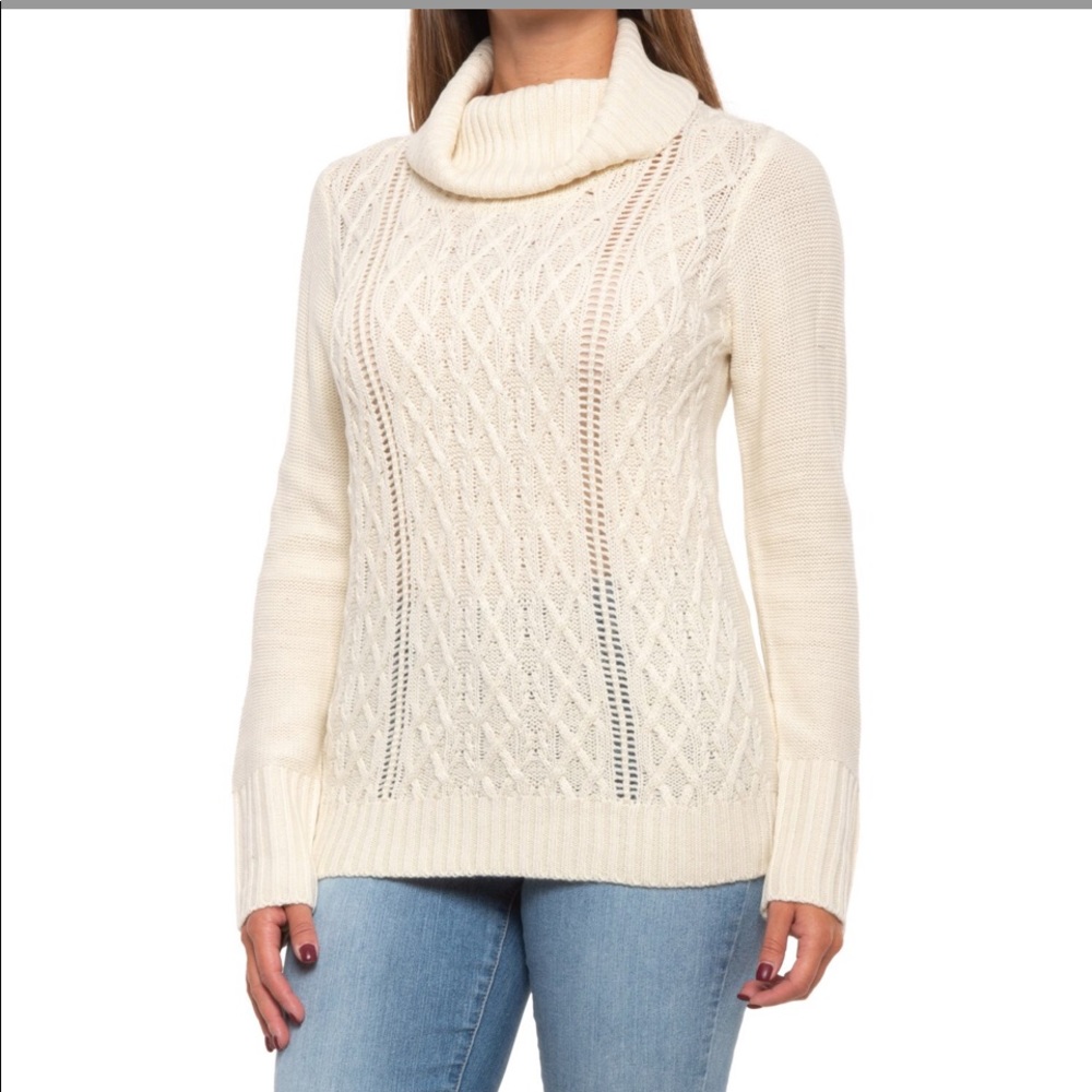 🛑CLEARANCE‼️ 🆕 North River Pointelle Cowl Neck Sweater size large